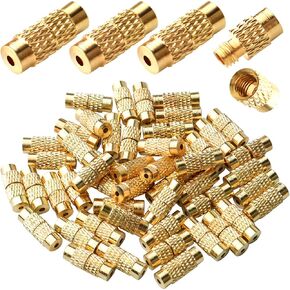BronaGrand 50pcs Screw Twist Clasps Brass Jewelry End Tip Caps Tube Fastener Cord End Caps DIY Decoration Accessories for Bracelet Necklace Craft Supplies, Golden and Silver, 12 mm x 4.2 mm in Kuwait