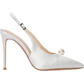 Satin Slingback Pump Shoes with 4 Inch Stiletto Heel