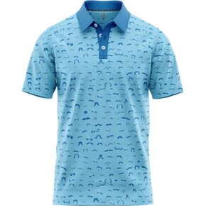 Crude Funny Golf Polo Shirts - Men UPF Dry Fit Performance Moisture Wicking Hawaiian Quick Dry Stretch Disc Shocker Glove