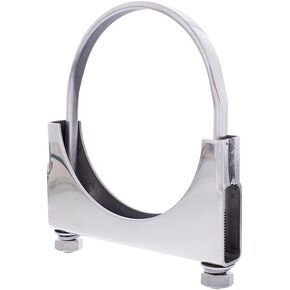 United Pacific 21290 5" Polished Stainless-Steel U-Bolt Exhaust Clamp, Polished 304 Premium Steel, Universal Fit, Tough & Durable – 5-inch – ONE Clamp