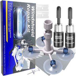 Windshield Crack Repair Kit, 2025 Latest Upgraded Glass Crack Repair Kit, Quick-Glass Repair Liquid, Long-Lasting for Windshields, Windows, All Crack Types Windshield Repair Kit Nano Glass Kit (Blue)