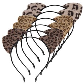 yariew 6 pcs cat ars jackband for women leopard print cat arsbands cat japbled japtond fur cheetah print ars fluffy cat hair hoops cosplay comeen