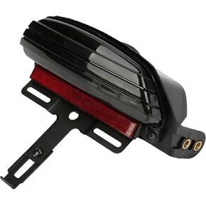 Motorcycle Tri-Bar LED Rear Fender Brake Light Turn Signal Lamp Taillight Compatible with Harley Dyna Fat Bob Softai FXST FXSTB FXSTC FXSTS FLSTSB 2006-2011(Black)