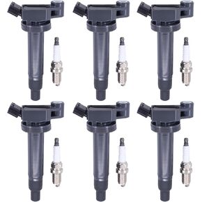 MOTOKU Ignition Coil and Spark Plug for Toyota Camry Highlander Sienna Avalon 3.0 3.3 V6 Lexus RX300 RX330 RX400h ES300 ES330
