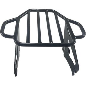 Black Detachable Two-Up Luggage Rack Mounting Rack Rail Rack Bracket Kit Passenger Sissy Bar Shelf Rack Fit for Harley Touring Road King Road Glide Street Glide Electra Glide 2009-up