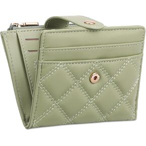 FALAN MULE Small Wallets Woman Leather Bifold RFID Blocking Card Holder With Zipper Coin Pocket