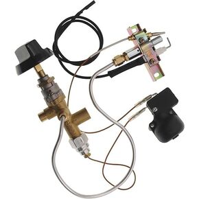 Brass Safety Valve Main Control Kit Heater Pilot Burner Assembly ReplaceParts Tilt Switch and Safety Device Ignition Component Pilot Kit Fits Propane Fire Pit Component Pilot Assembly Kit