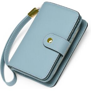 GAEKEAO Small Wallet for Women RFID Blocking Leather Wristlet Purse Bifold Ladies Wallet Credit Card Holder with ID Window