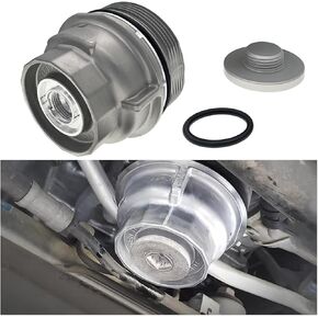 Car Oil Filter Housing Cap Assembly, OEM# 15620-31060 15643-31050 Vehicle Oil Filter Housing Cover, Aluminum Automotive Replacement Accessories Compatible with Venza Avalon RX350