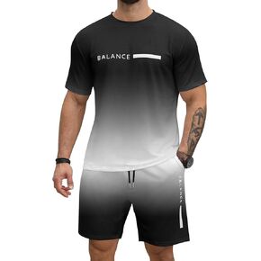 Lecgee Men's Graphic 2 قطعة من القطعة الاستوائية القصيرة القميص تي شيرت قمصان هاواي غير الرسمية مجموعات قصيرة