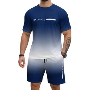 LecGee Men's Graphic 2 Piece Outfits Tropical Short Sleeve T Shirt Tee Hawaiian Shirts Casual Short Sets Tracksuit in Saudi Arabia