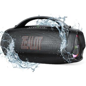 ZEALOT Portable Bluetooth Speaker, 160W RMS Speaker Bluetooth Wireless, IPX6 Waterproof BT5.3, Extra Loud Deep Bass Party Speaker, 36000mah Power Bank/EQ/USB/TF Card/AUX, for Home, Outdoor,Travel