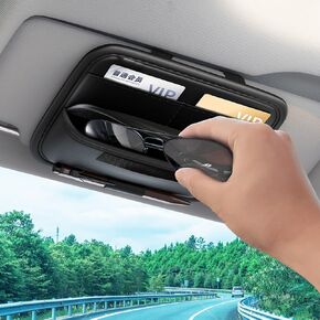 Car Truck Visor Organizer Case Holder for Sunglasses, Card Sleeve Pocket Organizer, Visor Document Holder, Car Registration and Drving License, Insurance, Pen, Chapstick, Phone