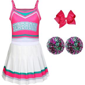 Girls Zombies Cheerleader Costume Cheerleading Outfits Kids Movie Halloween Dress Up