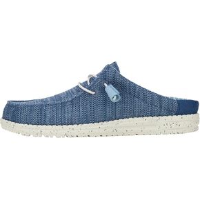HEYDUDE Wally Slip Stretch Sox Faded Denim/Sargasso Blue Size 12, Men’s Shoes, Men's Slip-on Loafers, Comfortable & Light-Weight