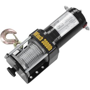 Electric Winch Kit 24V for ATV UTV Accessories Powerful Copper Core Terminal Strong Wire Rope Alloy Steel Hook Mini Bracket 3000lbs Easy to Control and Install