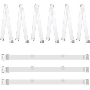 Clear Bra Straps for Women, 9 Pcs Soft Non-Slip Adjustable Bra Straps Invisible 13 Mm Thin TPU Clear Back Strap Shoulder Strap Replacement for Women Dancers Strapless Bras