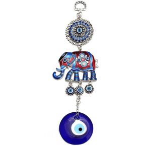 Creative Evil Eye Wall Pediments HALLWAYEE Alloy Wall Hanging Decor Lucky Elephant Charm Handcraft Hanging Ornament for Home Window Office Car Bag