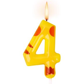 Cartoon Yellow Birthday Candles, Number Candles for Birthday Party Cake Decorations Supplies (Yellow, Number 5) in Saudi Arabia
