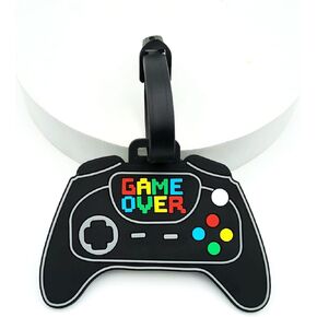 Retro Game Controller Silicone Luggage Tag Fun and Unique Gamepad Personalized Labels Travel Accessory for Gamers