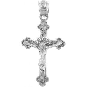 Claddagh Gold 925 Sterling Silver Crucifix Pendant