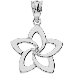 Claddagh Gold Dainty Sterling Silver Open Design Flower Petals Pendant