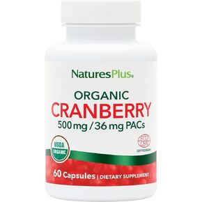 NaturesPlus Organic Cranberry 500 mg - 60 Capsules - Helps Promote Healthy Urinary Tract - USDA Certified Organic, Vegan, Gluten Free, Non-GMO - 30 Servings