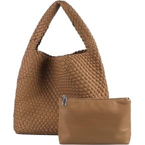 Woven Bag for Women, Vegan Leather Hobo Tote Bags, Top-handle Handmade Purse