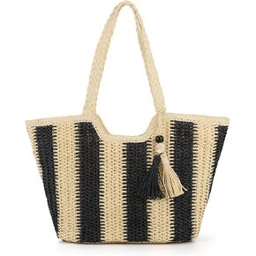 KUANG! Womens Straw Bags Beach Tote Bag Handwoven Hobo Bag Large Summer Beach Straw Bag