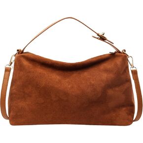 Suede Bags for Women Brown Suede Purses Suede Tote Handbag Slouchy Shoulder Bag Retro Crossbody Hobo Bag 2025