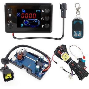 12V/24V Diesel Heater Control Board Parking Heater Controller Panel Diesel Heater Motherboard LCD Controller with Remote Control Wiring Harness Sensor fits for Chinese Diesel Heater 2KW 5KW 8KW