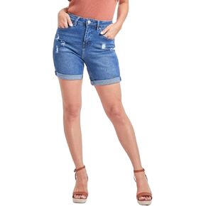 Royalty For Me Womens Women's Vintage High Rise 7" Inseam Roll Cuff Shorts with Lycra