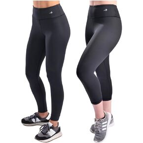 CompressionZ Tummy Control Compression Leggings for Women (Black-XL) & High Waisted Capri Workout Yoga Pants (Black-XL) Bundle