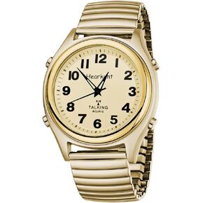 Atomic American English Talking Watch Speaks Clear and Loud Time, Date and Alarm time Stretch Band is Best Gift for Senior,Visually impaired, or Blind People