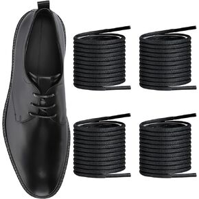 2 Pairs Waxed Shoelaces for Ecco Replacement Round Shoe Laces Dress Oxfords Shoes