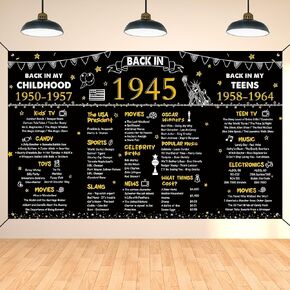 DARUNAXY 50th Birthday Black Gold Party Decoration, Back in 1974 Banner Cheers to 50 Years Old Birthday Party Poster Supplies, 6 * 3.6FT Vintage 1974 Backdrop Photography Background for Men and Women