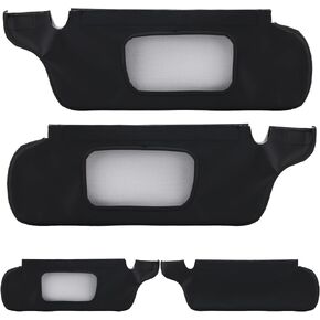 Sun Visor Cover Fit for Ford Mustang 1994-2004, Vinyl Leather Trim Left & Right Sun Visor Replacement Cover Anti-Scratch Car Sunvisor Protector Covering 2PCS (Black Stitch) in Kuwait