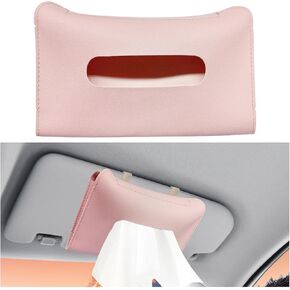 Car Visor Tissue Holder - Leather Tissue Box Holders Car Mask Dispenser - Hanging Car Napkin Holder Auto Tissues Dispenser - Rectangular Mask Holders Sun Visor Accessory for Vehicles (Blue)
