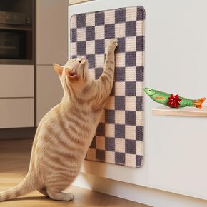 Multi-Use Cat Scratcher, Cat Wall Scratcher, Couch Protector from Cat Scratching, Sisal Cat Scratcher, (Checkered)