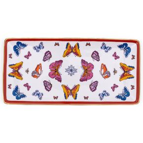 Vera Bradley Rectangle Trinket Tray, Ceramic Jewelry Tray, Small Decorative Dish for Jewelry or Keys, Wing Study