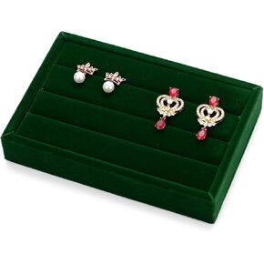 Ring Display Tray Jewelry Holder Display Organizer Velvet For Jewelry Stud Earring Organizer Ring Earrings Display Organizer Tray(Black) in Kuwait