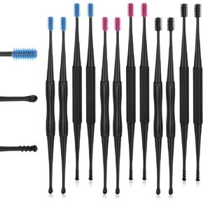 12 Pcs Q-Grips Ear Wax Removal-Spiral Ear Wax Removal Tool, Grips Earwax Remover Spiral Silicone Reusable Ears Cleaner, Double Sided Head Earwax Removal Kits for Olders Adult Kids