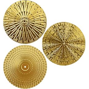 ZYApril 10" Gold Wall Sculptures & Art Décor - Modern Metai Wall Decorations，3Pcs - Living Room or Home Office Bedroom