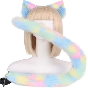Cat Ears Headband,Cat Noir Costume Halloween Headbands for Women，Cosplay Costume Set - Cat Ear Headband Cat Tail