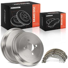 A-Premium 9.91 inch (251.6mm) Rear Brake Drums + Ceramic Shoes Set Compatible with Select Toyota Models - Yaris 2007-2014, 6-PC Set