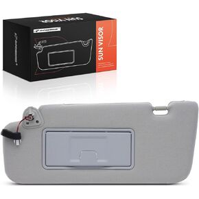 A -Premium Left & Right Sun Visor مع Mirror - متوافق مع Nissan Altima 2013 2014 2015 2015 2017 2018 ، Side Driver & Passenger ، مع الضوء ، مع امتداد Sniding Sun Visor ، مع توفير البطاقة ، الرمادي