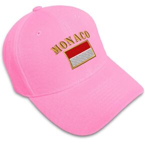 Speedy Pros Baseball Cap Monaco Flag Embroidery Countries Acrylic Hats for Men & Women