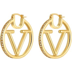 18K Gold Luxury Letter Earrings for Women and Sisters | Valentines, Birthday Gifts, Elegant Accessories for Any Occasion