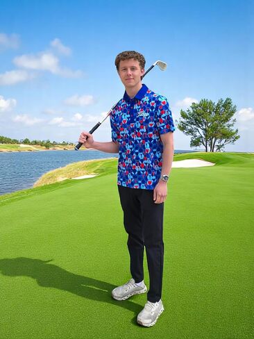 Crude Funny Golf Polo Shirts - Men UPF Dry Fit Performance Moisture Wicking Hawaiian Quick Dry Stretch Disc Shocker Glove in Saudi Arabia