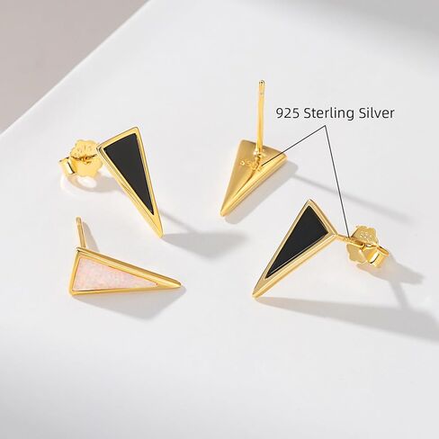 Black Onyx Stud Earrings for Men Women, 925 Sterling Silver Viking Earrings in Saudi Arabia